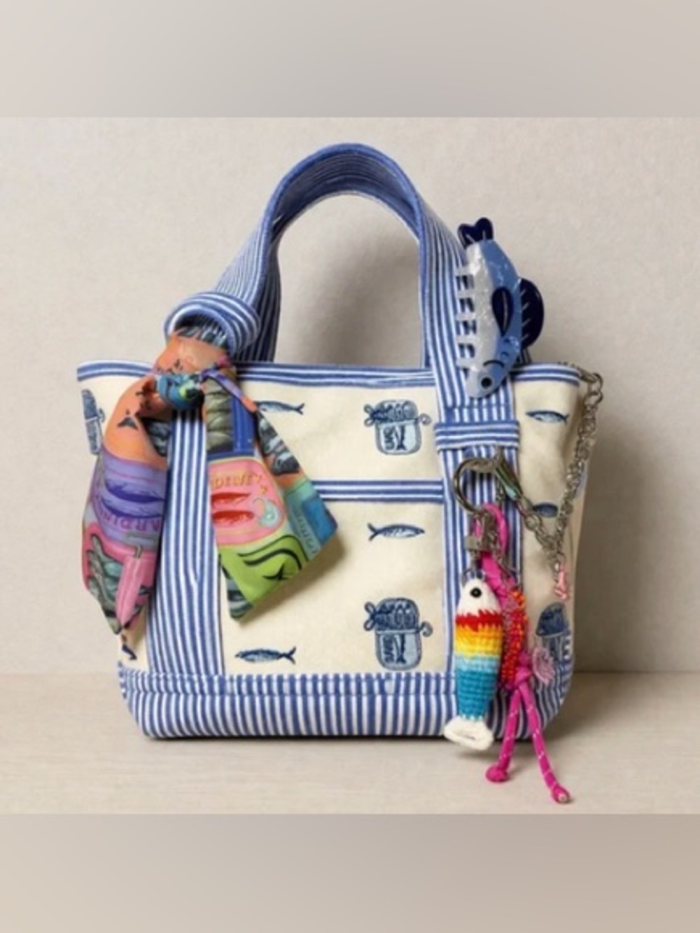 Madden Girl Sardine Bag Mini Tote With Bag Charms Accessories Crossbody